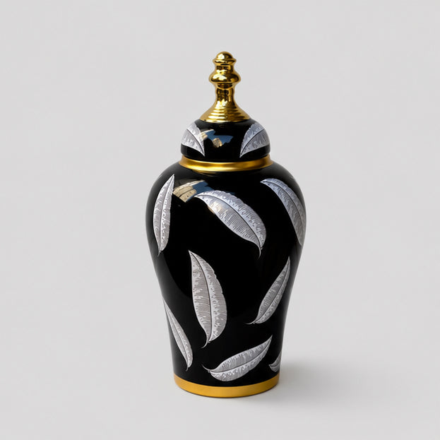 Midnight Feather Vase
