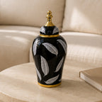 Midnight Feather Vase