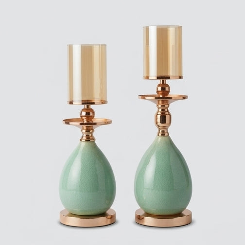 Verdant Glow Candle Holder Set