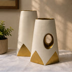 Golden Ivory Vase Set