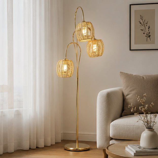 Woven Lantern Floor Lamp