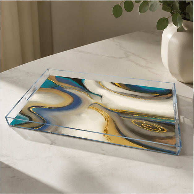 Ocean Flow Acrylic Tray Set