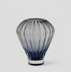 Midnight Ribbed Glass Vase