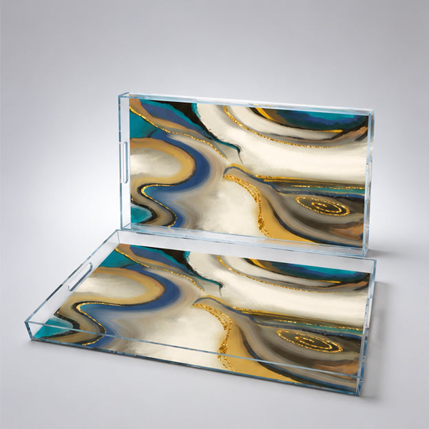 Ocean Flow Acrylic Tray Set