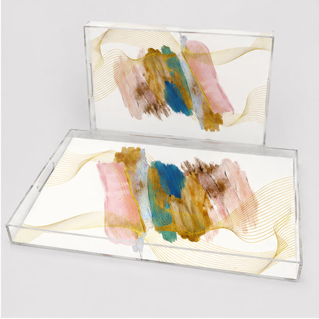 Golden Canvas Tray Set