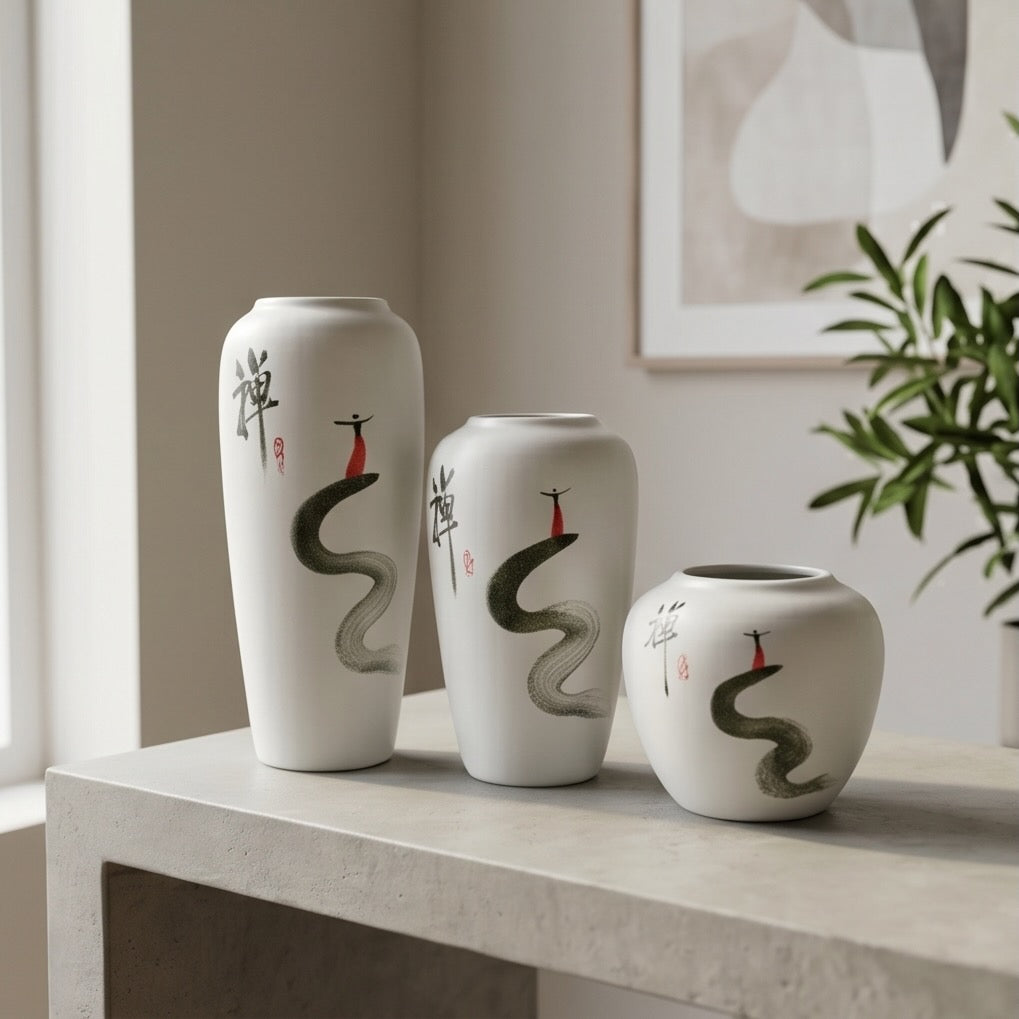 Ink Path Vase (Set/Individual)