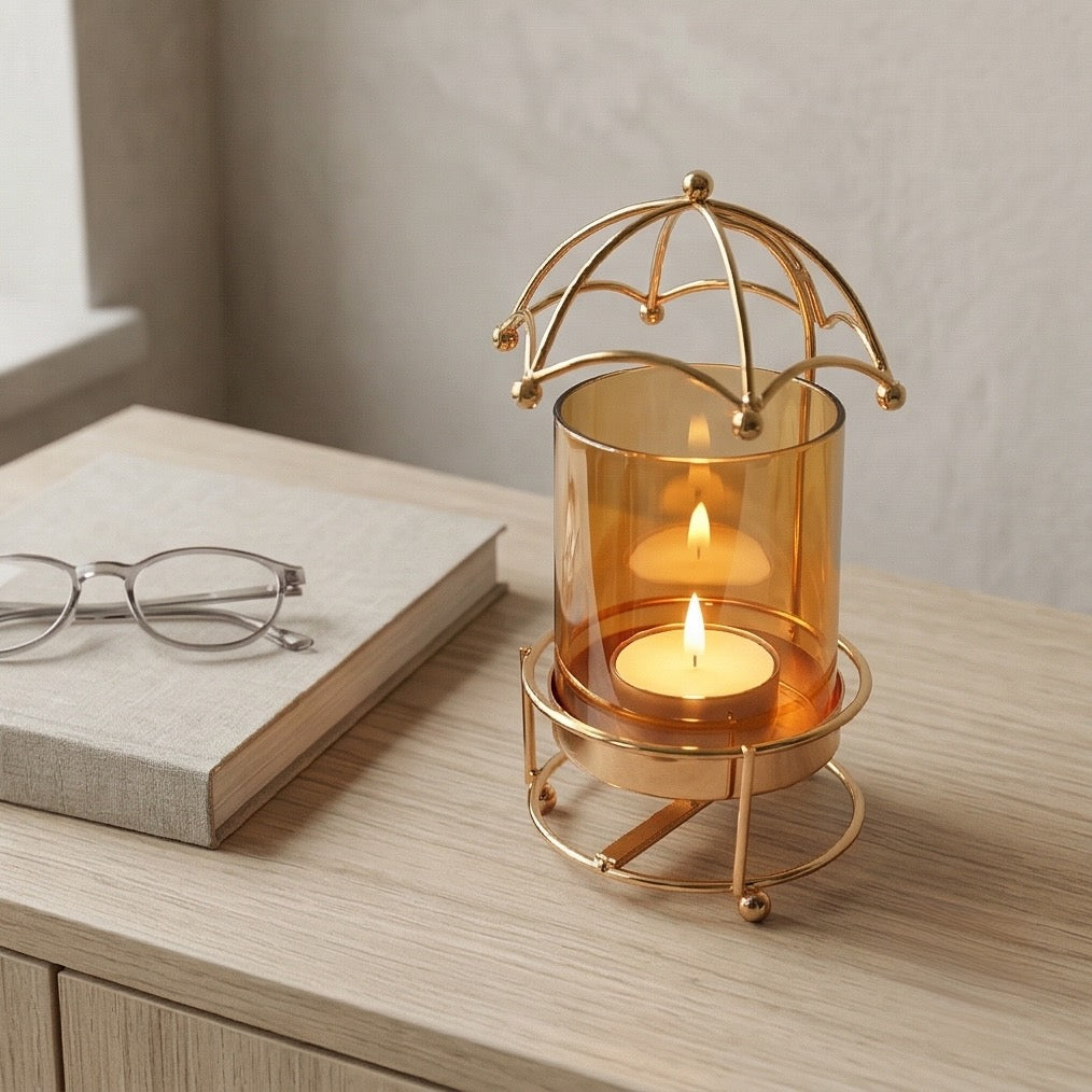 Golden Canopy Candle Holder Set