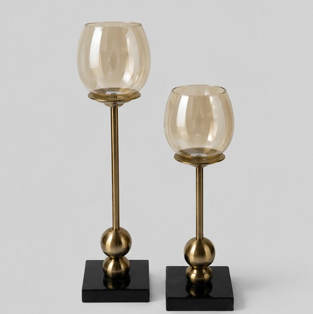 Glass Hurricane Candle Holder Set