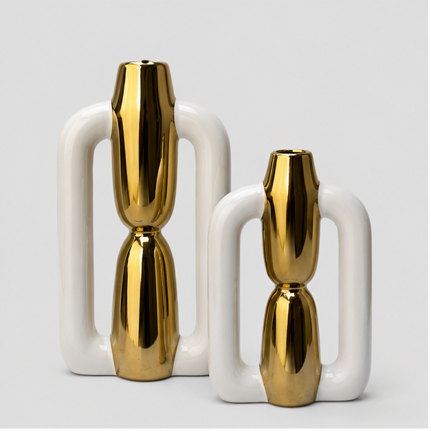 Gilded Arch Vase Set
