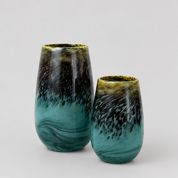 Emerald Eclipse Vase Set
