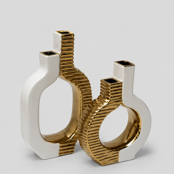 Gilded Contour Vase Set