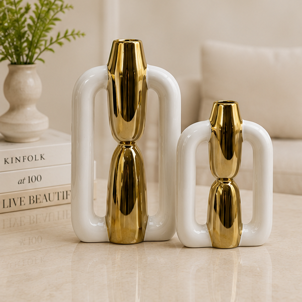 Gilded Arch Vase Set
