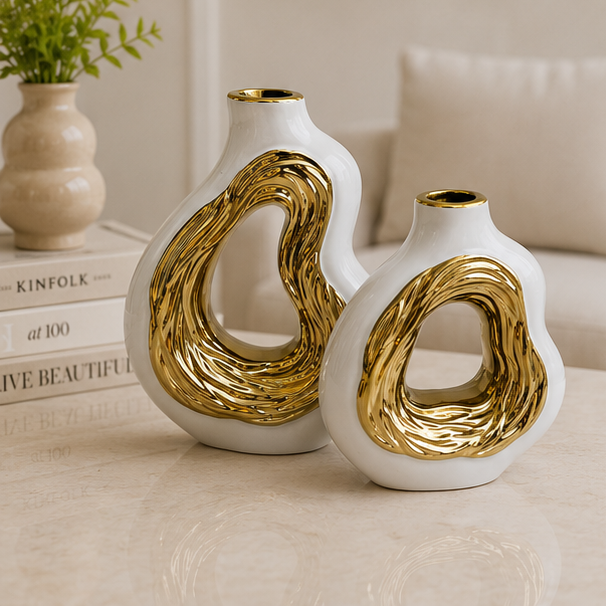 Gilded Oasis Vase Set