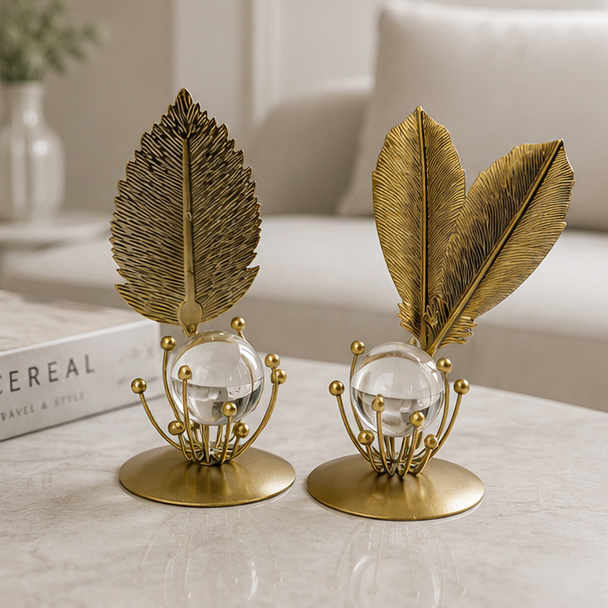 Golden Foliage Sculpture Set
